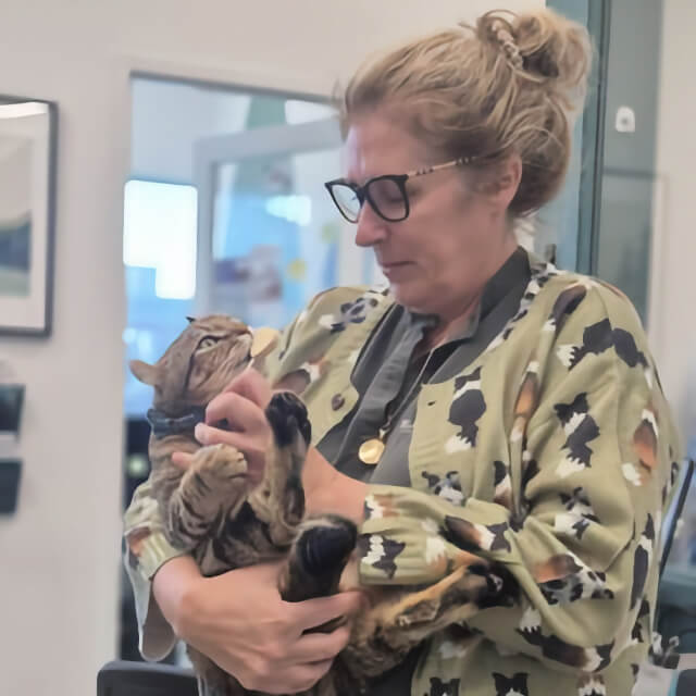 Dr. Teresa Cook with Cat